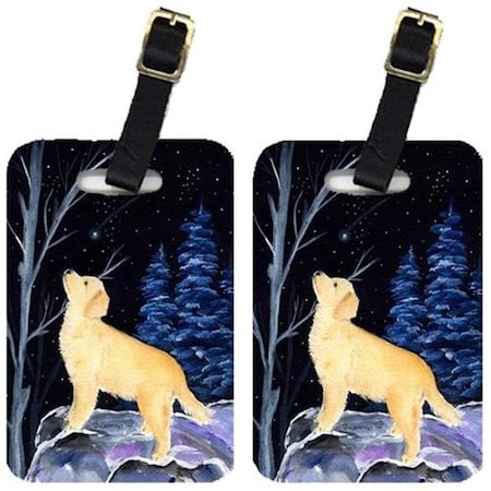 Carolines Treasures Carolines Treasures SS8392BT Starry Night Golden Retriever Luggage Tags; Pair of 2 SS8392BT